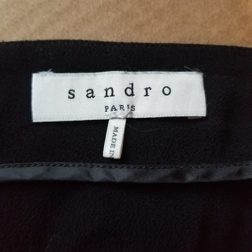 Sandro Paris Asymmetry Black Tulip Mini Skirt Size 3 - Picture 6 of 8